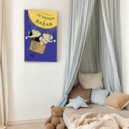 Babar The Elephant Voyage Nursery Wall Art Retro Kids Decor Quote Genre Neutral Baby Illustration Print - thumbnail 2