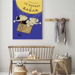 Babar The Elephant Voyage Nursery Wall Art Retro Kids Decor Quote Genre Neutral Baby Illustration Print - thumbnail 3