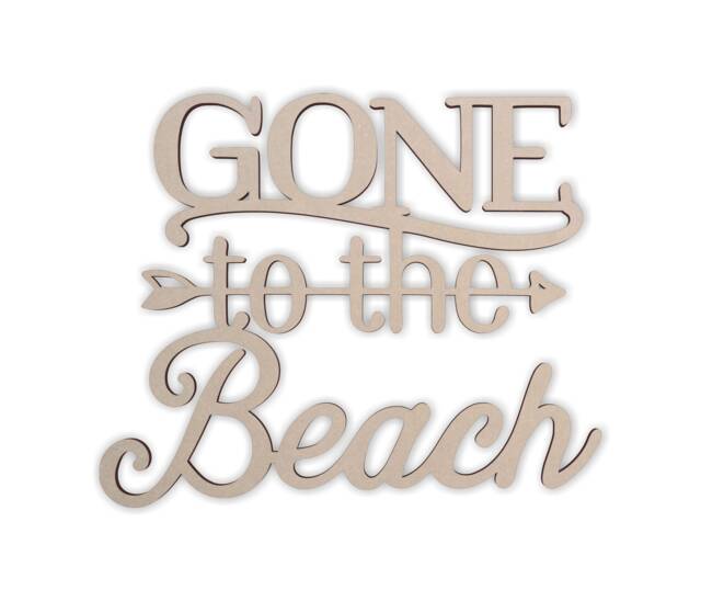 Gone To The Beach Wood Cutout Unfinished Diy Decor - image 1