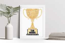 Personalised Trophy Word Art Print, Well Done Gift, Custom Wall Framed Picture, Present For Pupils, Students Nl - thumbnail 1