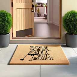 Excuse The Mess - I'm A Bad Housewife Doormat, Funny Welcome Mat With Love & Chaos, Relatable Entry Rug, Honest Home Gift, Mom Life Decor - thumbnail 3