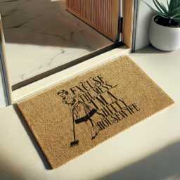 Excuse The Mess - I'm A Bad Housewife Doormat, Funny Welcome Mat With Love & Chaos, Relatable Entry Rug, Honest Home Gift, Mom Life Decor - thumbnail 2