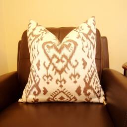 Brown Ikat Pillow Cover - Bohemian Farmhouse Decor - thumbnail 4