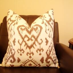 Brown Ikat Pillow Cover - Bohemian Farmhouse Decor - thumbnail 3