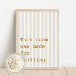 This Room Was Made For Chilling Typography Quote. Teen & Tween Wall Art A Boys Or Girls Room, Playroom Games - Unframed - thumbnail 2