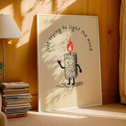 Funny Candle Wall Art, Cute Pun Print, Quirky Art With Quote, Poster, Illustration, Decor - thumbnail 2