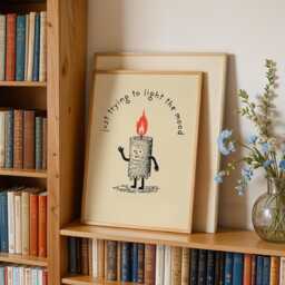 Funny Candle Wall Art, Cute Pun Print, Quirky Art With Quote, Poster, Illustration, Decor - thumbnail 3
