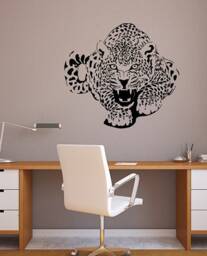 Leopard Wall Decal Safari African Animal Vinyl Sticker Predator Wildlife Art Home Interior Living Room Bedroom Office Wildcat Decor 3Twc - thumbnail 1