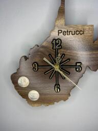 West Virginia State Quarter Clock With Inlaid Quarters. Choice Of Wood. Customizable - thumbnail 1