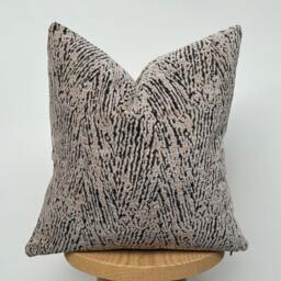 Beige & Black Textured Pillow Cover, Chenille Pillow, Throw Pillows For Couch, 20x20 - thumbnail 4