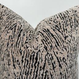 Beige & Black Textured Pillow Cover, Chenille Pillow, Throw Pillows For Couch, 20x20 - thumbnail 3