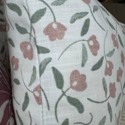 Decorative Cushion Cover, Throw Pillow Accent Cover - Contemporary Floral Printed Cotton Double Sided Scallop - thumbnail 3