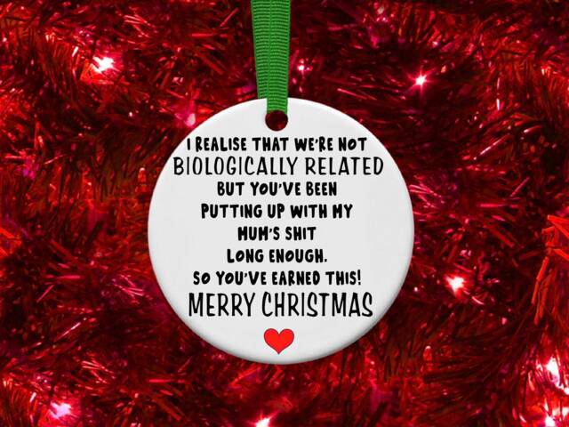 Step-Dad Stepdad Step Dad Parent Personalised Christmas Bauble Funny Gift Present Keepsake Novelty Tree Xmas For Him