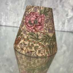 Handmade William Morris Honeysuckle Rose Candle Shade -- Small Lamp Shade, Colourful Home Decor Gift, Light Shade, Made in Uk, Green - thumbnail 3