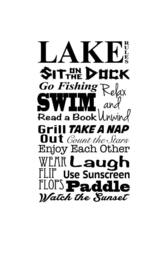Lake Rules Vinyl Wall Decal For Your Lake Or Vacation Home - Removable Sticker - thumbnail 1