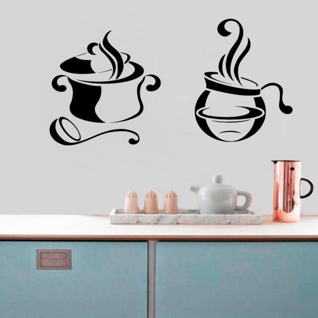 Kitchen Wall Decal Pot & Kettle Vinyl Sticker, Removable Home Decor 4506 - image 1