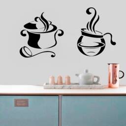 Kitchen Wall Decal Pot & Kettle Vinyl Sticker, Removable Home Decor 4506 - thumbnail 1