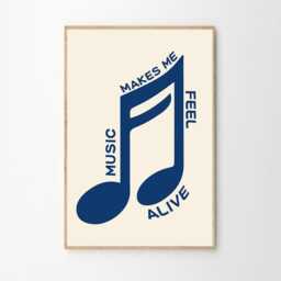Music Makes Me Feel Alive Art Canvas Poster, Trendy Wall Art, Apartment Aesthetic Decor, Retro Home Printed Gift - thumbnail 2