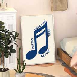 Music Makes Me Feel Alive Art Canvas Poster, Trendy Wall Art, Apartment Aesthetic Decor, Retro Home Printed Gift - thumbnail 3