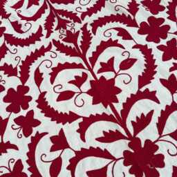 Traditional Cotton Suzani Quilt - Handcrafted Embroidery, Boho Home D??cor, Decorative Reversible Blanket - thumbnail 3