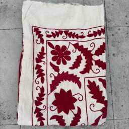Traditional Cotton Suzani Quilt - Handcrafted Embroidery, Boho Home D??cor, Decorative Reversible Blanket - thumbnail 4