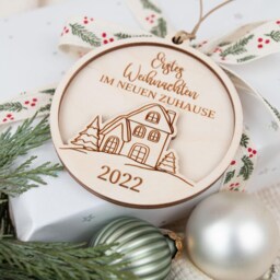 First Christmas in The New Home, Personalized Wooden Ornaments, Tree Baubles, Gift - thumbnail 2