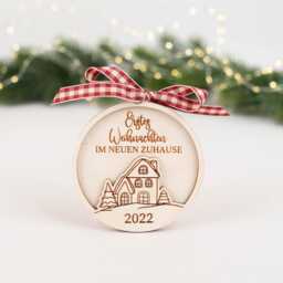 First Christmas in The New Home, Personalized Wooden Ornaments, Tree Baubles, Gift - thumbnail 1