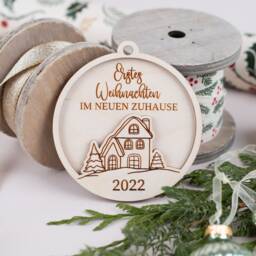 First Christmas in The New Home, Personalized Wooden Ornaments, Tree Baubles, Gift - thumbnail 3