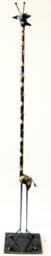Tall Giraffe Sculpture Made From Recycled Steel With Brass Markings - thumbnail 2