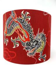 Red Japanese Dragon Lampshade Oriental Table Lamp Shade