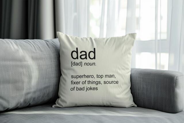 Personalised Dad Cushion Pillow, Dictionary Definition Cover, Fathers Day Gift, Gifts For Dad, Funny Cover Only - image 1