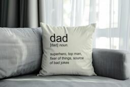 Personalised Dad Cushion Pillow, Dictionary Definition Cover, Fathers Day Gift, Gifts For Dad, Funny Cover Only - thumbnail 1