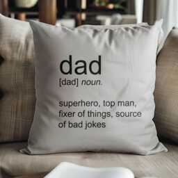 Personalised Dad Cushion Pillow, Dictionary Definition Cover, Fathers Day Gift, Gifts For Dad, Funny Cover Only - thumbnail 3