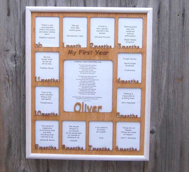 18x24 Baby First Year Name Picture Frame, New Born Gift, Shower 1st Gift For Parents - image 1