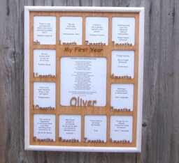 18x24 Baby First Year Name Picture Frame, New Born Gift, Shower 1st Gift For Parents