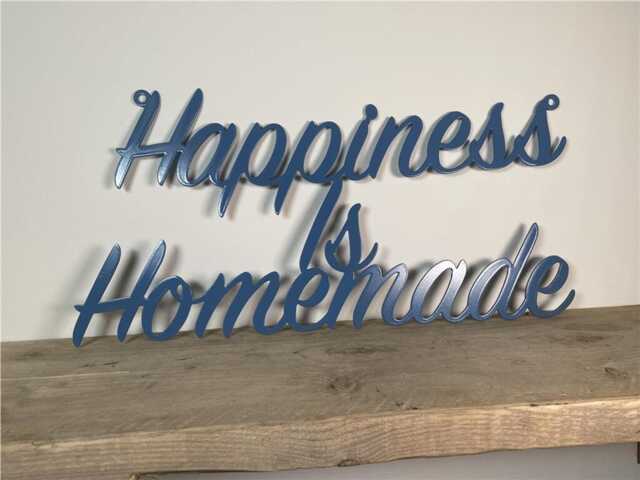 Happiness Is Homemade Metal Sign, 3mm Steel Script Wall Sign - image 1