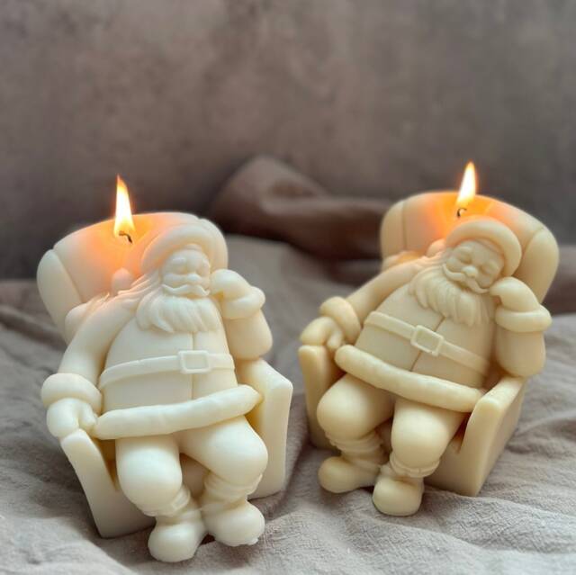 Santa Claus Candle Hand-Poured Soy Wax Christmas Decor - image 1