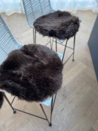 Brown Sheepskin Seatpad, Genuine Sheepskin, Furry Seat Cushion, Pad, Natural Amazing Gift - thumbnail 1