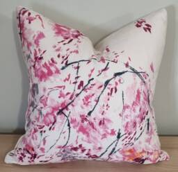 Designers Guild Plum Blossom Peony & Omega Velvet Cushion Cover 45x45 cm