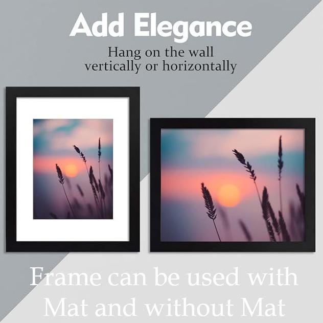Black Picture Frame With White Mat - Modern Home Decor - image 1