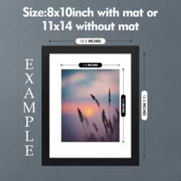 Black Picture Frame With White Mat - Modern Home Decor - thumbnail 3