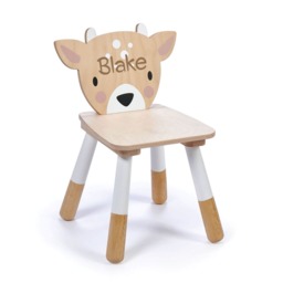 Personalised Wooden Deer Chair - Children's Woodland Furniture Custom Toddler Gift Nursery Decor Baby Shower Present - thumbnail 1
