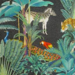 Wild Animals Lampshade Safari Jungle Exotic Print Green Black Leopard Zebra Handmade Fabric Drum Lamp Shade Ceiling Pendant Or Table Floor - thumbnail 4