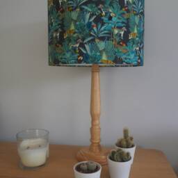 Wild Animals Lampshade Safari Jungle Exotic Print Green Black Leopard Zebra Handmade Fabric Drum Lamp Shade Ceiling Pendant Or Table Floor - thumbnail 3