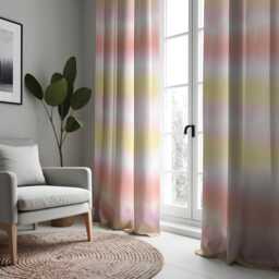 Pastel Ombre Curtains, Soft Gradient Window Drapes, Modern Blush Peach Decor For Living Room Or Bedroom - thumbnail 2
