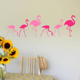 Set Of 6 Extra Large Flamingos - Wall Art Stickers Decals - thumbnail 1