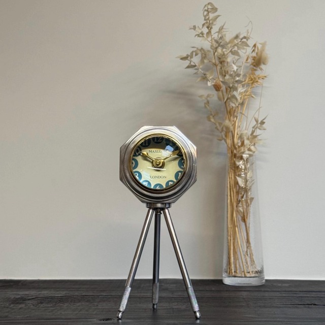 London Table Tripod Clock Polished Nickel Solid Brass Ship Nautical - image 1