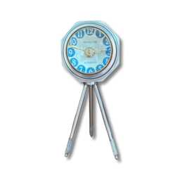 London Table Tripod Clock Polished Nickel Solid Brass Ship Nautical - thumbnail 2