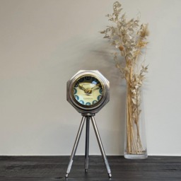 London Table Tripod Clock Polished Nickel Solid Brass Ship Nautical
