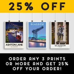 Glasgow Finnieston Travel Poster - Print Scottish Wall Art Historical Landmark Crane Sec Armadillo The Clyde Auditorium - thumbnail 2